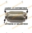 TUBO MALLA FLEXIBLE ESCAPE DE 57 MM DE INTERIOR Y LARGO 15 CENTIMETROS ACERO INOXIDABLE REFORZADO ADAPTABLE UNIVERSAL
