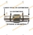 TUBO MALLA FLEXIBLE ESCAPE DE 45 MM DE INTERIOR Y LARGO 10 CENTIMETROS CON EXTENSION ACERO INOXIDABLE REFORZADO ADAPTABLE 