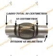 TUBO MALLA FLEXIBLE ESCAPE DE 48 MM DE INTERIOR Y LARGO 10 CENTIMETROS CON EXTENSION ACERO INOXIDABLE REFORZADO ADAPTABLE 