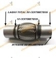 Tubo de Malla Flexible de 60 mm de Interior y 10 cm de Largo con Extensión de acero Inoxidable Reforzado