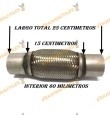 Tubo de Malla Flexible de 60 mm de Interior y 15 cm de Largo con Extensión de Acero Inoxidable Reforzado