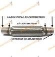 TUBO MALLA FLEXIBLE ESCAPE DE 50 MM DE INTERIOR Y LARGO 25 CENTIMETROS CON EXTENSION ACERO INOXIDABLE REFORZADO ADAPTABLE
