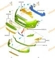 Paragolpes Ford Fiesta (JA8) de 2013 a 2017 delantero imprimado similar a 1814802