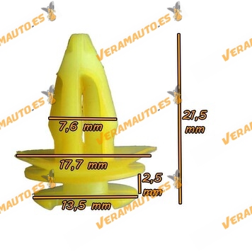 Set de 10 grapas de 8ø para tapiceria de puerta de BMW Serie 5 E39 Z8 Similar 5141 8172 050