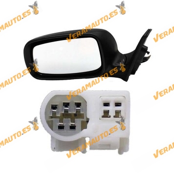 Espejo Toyota Avensis (T25) de 2003 a 2006 izquierdo eléctrico, térmico, abatible, conector de 7 pins, imprimado
