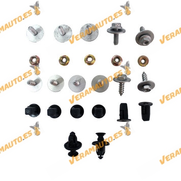 Screws and Staples Kit Toyota Yaris XP90 from 2006 to 2011 for Mounting Under Engine Protection OEM 90221