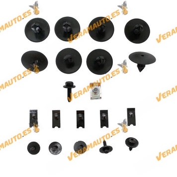 Screws and Staples Kit for Low Mudguards Dacia Logan Renault Megane II Scenic Trafic Opel Vivaro similar to 91013