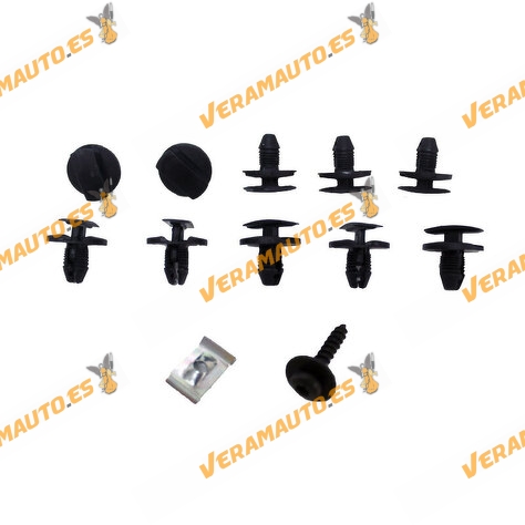 Kit de Tornillería y Grapas Citroen C3 C4 C5 | Peugeot 207 307 Protector Paso de Rueda | OEM 91004