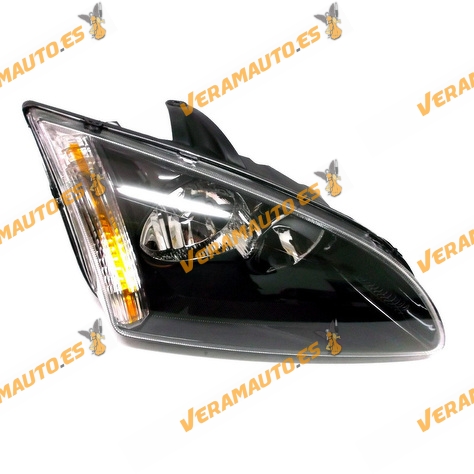 Ford Focus Headlight from 2004 to 2008 | Black Background Front Right | H1 + H7 lamps | OEM 1329407