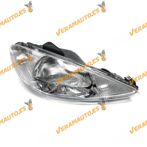 Faro Peugeot 206 de 1998 a 2009 | Delantero Derecho | Lampara H4 Regulacion Electrica | OEM 6205S7