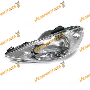 Faro Peugeot 206 de 1998 a 2009 Lampara H4 Delantero Izquierdo Regulacion Manual y Electrica