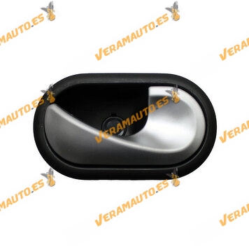 Manecilla Interior Renault Megane II Clio III Modus (F/JP0) | Dacia Sandero (SD) Derecha Negra | Plateada OEM 8200174074