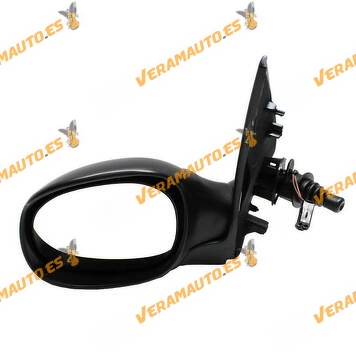 Rear view Mirror Peugeot 206 from 1998 to 2009 with Mechanical Control Thermic Black Left