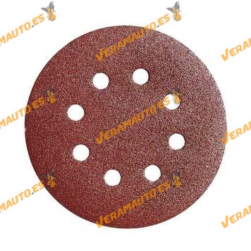 Discos de Lija con soporte de Velcro de 125 mm de diámetro WOLFPACK con Agujeros | Grano 40 | 10 Piezas | Lijadoras Circulares