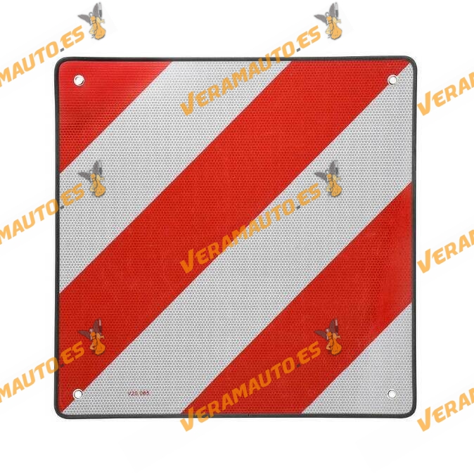 Placa V20 | Señalización Carga Sobresaliente | Homologada | Aluminio | Reflectante | 500x500 mm