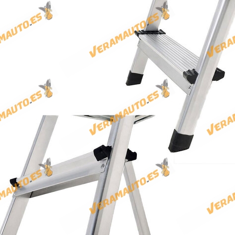 Escalera de aluminio Plegable ORYX de 8 peldaños | Altura de base de 156 cm | Aluminio con estructura interna reforzada