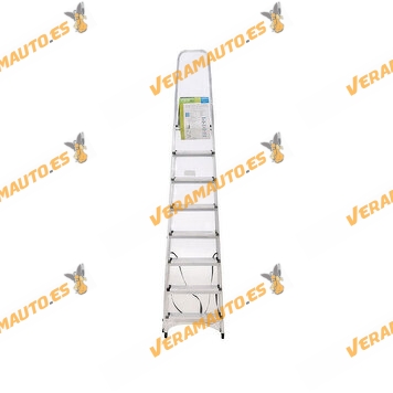Escalera de aluminio Plegable ORYX de 8 peldaños | Altura de base de 156 cm | Aluminio con estructura interna reforzada