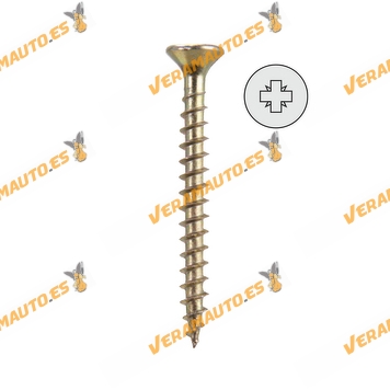 Screw | Pozidriv type head lag screw | Bichromated | Professional Box | Advances as it rotates creating its own thread