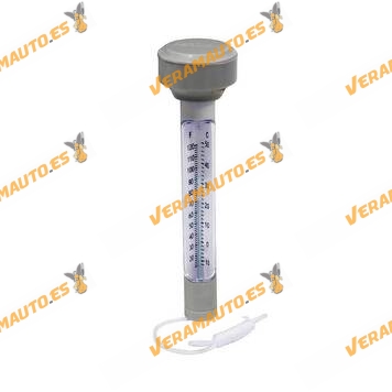 Termómetro Tubular Flotante para Piscinas | Muestra los grados en Celsius y Fahrenheit | Color blanco