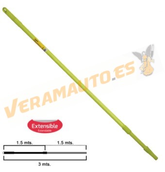 Mango Metalico Extensible Multiusos de 2 | 3 Metros de Largo | En un extremo dispone de Rosca y de un acople a presión
