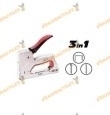 Grapadora Manual de Tapicero 3 en 1 para Grapas y Puntas | MAURER PLUS | Estructura de Metal 3 en 1 | Agarre Acolchada