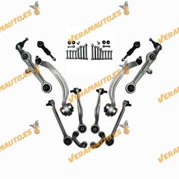 Suspension Arm Kit for Audi A4 from 2000 to 2004 | Arms Tie Rod Arms and Screws | Right and left