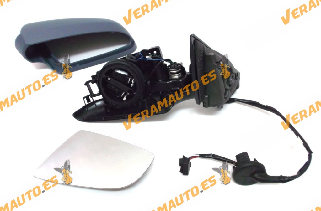 Espejo Retrovisor Audi A3 8P 5 Puertas de 2003 a 2008 Izquierdo | Eléctrico | Térmico | Imprimado | OEM 8P1858532K01C