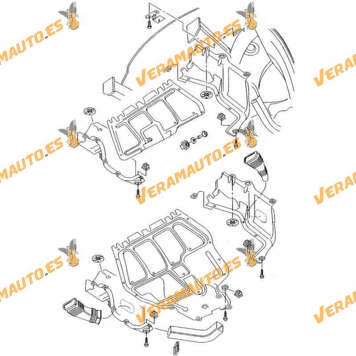 Cubre carter Audi A3 | Seat Toledo Leon | Volkswagen Golf IV Bora New Beetle | Octavia | Polietileno Termoformado | 1J0825237M