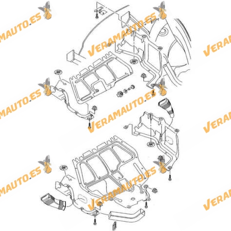 Cubre carter A3 | Toledo | Leon | Octavia | Golf IV | Bora | New Beetle | Motor Gasolina Plástico ABS | OEM Similar 1J0825237AD