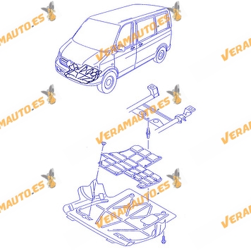 Proteccion Bajo Motor Volkswagen Transporter T5 Multivan V de 2003 a 2015 | Cubre Carter ABS + PVC | OEM Similar 7H0805687C