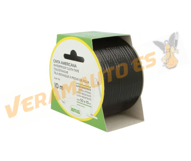 Cinta Adhesiva Americana Con Gran Resistencia a la Tracción | 50 x 10m | Negra