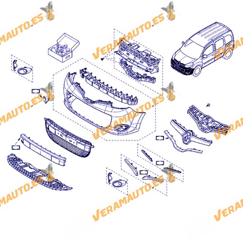 Protección Bajo Radiadores Renault Kangoo de 2008 a 2013 | Cubre Carter | OEM Similar 8200431054 8200501560 6062345