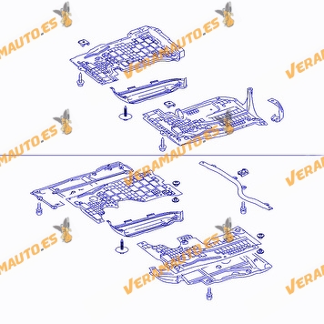 Under Engine Protection Mercedes Class A W169 from 2004 to 2011 | Class B W245 | Right Side | Plastic ABS | OEM 1695201023