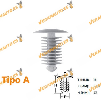 Set de 10 Grapas | Botón Universal para Tapizado de Puertas | Molduras | Parachoques | Pasos de Rueda