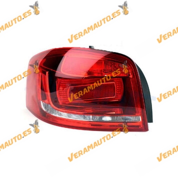 Audi A3 Pilot From 2009 to 2012 | Rear Outer Left | Red Housing | Models 3 Doors | OEM 8P3945095