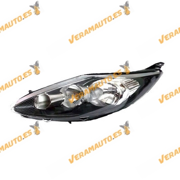 Headlamp Ford Fiesta 2008 to 2013 | Left | Hella | Black Background | With H1+H7 Bulbs | With Engine | OEM 8A6113W030AD