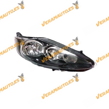 Ford Fiesta Headlight 2009 to 2013 | Right | Black Background | HELLA | H7 and H1 Lamps | With Motor Dimmer | OEM 8A6113W029AD