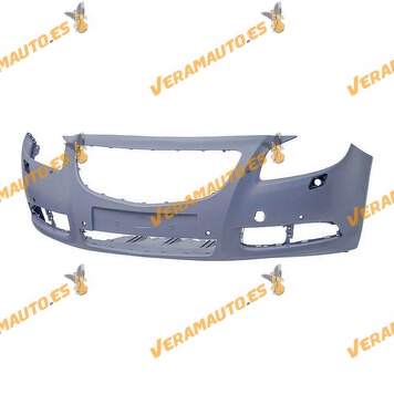 Front Bumper Opel Insignia from 2008 to 2013 Primed With Holes for Parking Sensor and Headlight Washer OEM 13277151