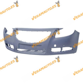 Front Bumper Opel Insignia from 2008 to 2013 Primed With Holes for Parking Sensor OEM 13238285