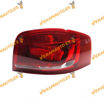 Piloto Audi A3 de 2008 a 2012 | Trasero Exterior Derecho | Carcasa Roja | 3 Puertas | Magneti Marelli |OEM 8P3945096