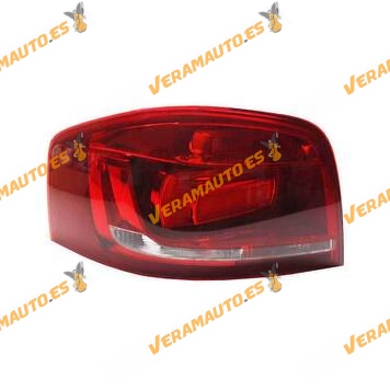 Piloto Audi A3 de 2008 a 2012 | Trasero Exterior Izquierdo | Carcasa Roja | 3 Puertas | Magneti Marelli  |OEM 8P3945095