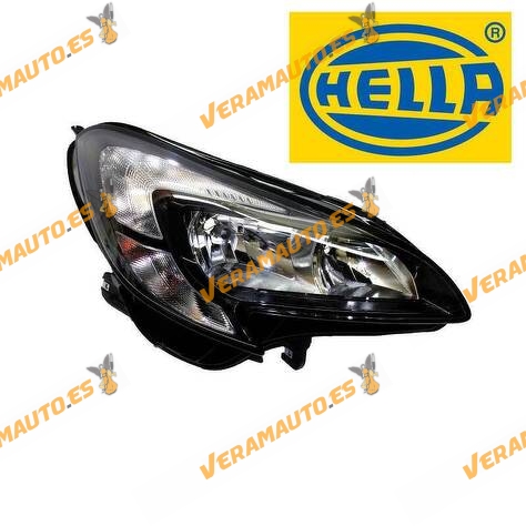 Faro Opel Corsa E de 2014 a 2019 | Derecho | HELLA | Iluminación Automática | Con Motor | Lámparas H7+H7 | OEM 1216858