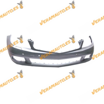 Bumper Mercedes Class C W204 from 2007 to 2011 Front with Headlamp Holes Parking Sensor Printed