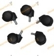 Ruedas para Sillas de Oficina | Lote de 5 Unidades | Montura para 11 mm | Rueda de 50 mm | Sin Freno | Color Negro