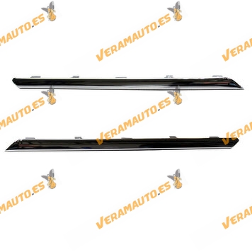 Set of Moldings For Renault Megane Front Grille From 2013 To 2016 | Left and Right | Chrome | OEM 620727134R