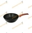 Nonstick Skillet Aluminum With Stone Finish And Wood Effect Handle | Different Measurements