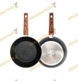 Nonstick Skillet Aluminum With Stone Finish And Wood Effect Handle | Different Measurements