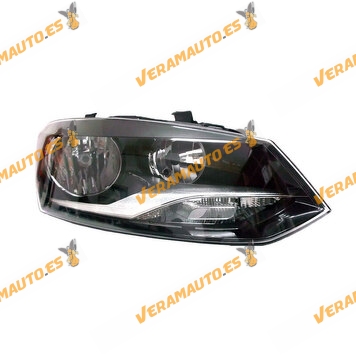 Right Front Headlight Volkswagen Polo 6R from 2009 to 2017 | Bulbs H7 + H7 | Without Engine | OEM to 6R1941008E | 6R1941008F