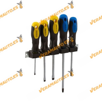 Set of 5 Screwdrivers With Wall Bracket