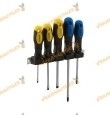 Set of 5 Screwdrivers With Wall Bracket